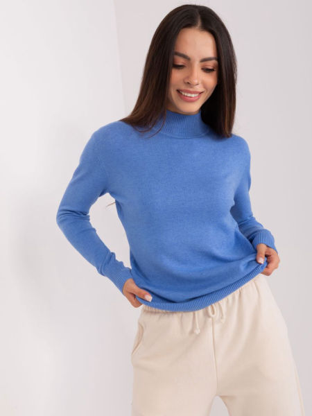 SWETER PÓŁGOLF BASIC NIEBIESKI zdjęcie 1